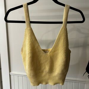 Z Supply Yellow Knit Crop Top